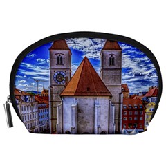 Steeple Church Building Sky Great Accessory Pouches (large)  by Nexatart