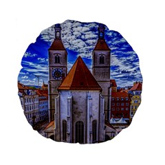 Steeple Church Building Sky Great Standard 15  Premium Flano Round Cushions by Nexatart