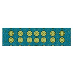 Sunshine Mandalas On Blue Satin Scarf (oblong) by pepitasart