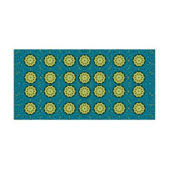 Sunshine Mandalas On Blue Yoga Headband by pepitasart