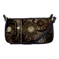 Stemapunk Design With Clocks And Gears Shoulder Clutch Bags by FantasyWorld7