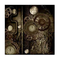 Stemapunk Design With Clocks And Gears Tile Coasters by FantasyWorld7