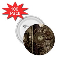 Stemapunk Design With Clocks And Gears 1 75  Buttons (100 Pack)  by FantasyWorld7