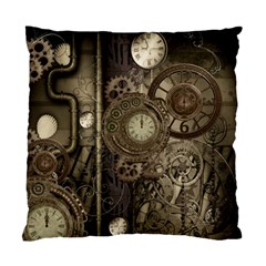 Stemapunk Design With Clocks And Gears Standard Cushion Case (one Side) by FantasyWorld7