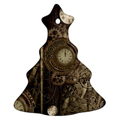 Stemapunk Design With Clocks And Gears Ornament (christmas Tree)  by FantasyWorld7