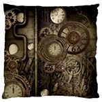 Stemapunk Design With Clocks And Gears Standard Flano Cushion Case (One Side) Front