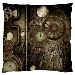 Stemapunk Design With Clocks And Gears Standard Flano Cushion Case (two Sides) by FantasyWorld7