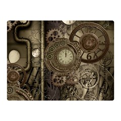 Stemapunk Design With Clocks And Gears Double Sided Flano Blanket (mini)  by FantasyWorld7