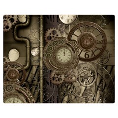 Stemapunk Design With Clocks And Gears Double Sided Flano Blanket (medium)  by FantasyWorld7