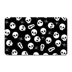 Skull, Spider And Chest  - Halloween Pattern Magnet (rectangular) by Valentinaart