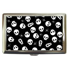 Skull, Spider And Chest  - Halloween Pattern Cigarette Money Cases by Valentinaart