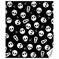 Skull, Spider And Chest  - Halloween Pattern Canvas 8  X 10  by Valentinaart