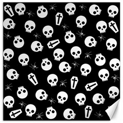 Skull, Spider And Chest  - Halloween Pattern Canvas 20  X 20   by Valentinaart