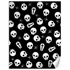 Skull, Spider And Chest  - Halloween Pattern Canvas 18  X 24   by Valentinaart