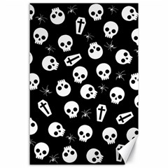 Skull, Spider And Chest  - Halloween Pattern Canvas 24  X 36  by Valentinaart