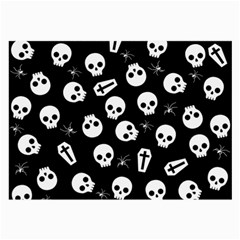 Skull, Spider And Chest  - Halloween Pattern Large Glasses Cloth by Valentinaart