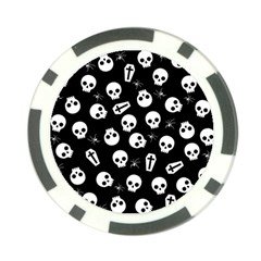 Skull, Spider And Chest  - Halloween Pattern Poker Chip Card Guard by Valentinaart