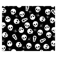 Skull, Spider And Chest  - Halloween Pattern Double Sided Flano Blanket (small)  by Valentinaart