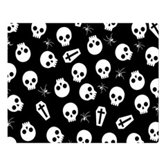 Skull, Spider And Chest  - Halloween Pattern Double Sided Flano Blanket (large)  by Valentinaart