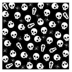 Skull, Spider And Chest  - Halloween Pattern Large Satin Scarf (square) by Valentinaart