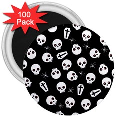 Skull, Spider And Chest  - Halloween Pattern 3  Magnets (100 Pack) by Valentinaart