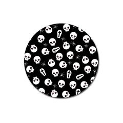 Skull, Spider And Chest  - Halloween Pattern Magnet 3  (round) by Valentinaart