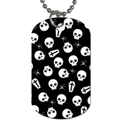 Skull, Spider And Chest  - Halloween Pattern Dog Tag (one Side) by Valentinaart