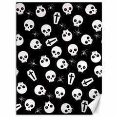 Skull, Spider And Chest  - Halloween Pattern Canvas 36  X 48   by Valentinaart