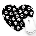 Skull, spider and chest  - Halloween pattern Heart Mousepads Front