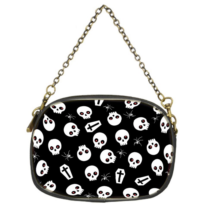 Skull, spider and chest  - Halloween pattern Chain Purses (One Side) 