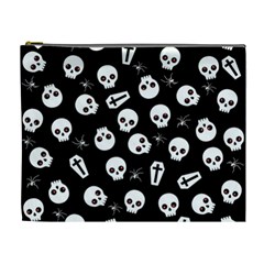 Skull, Spider And Chest  - Halloween Pattern Cosmetic Bag (xl) by Valentinaart