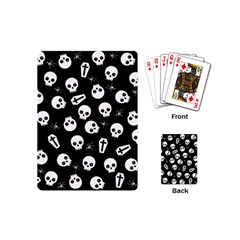 Skull, Spider And Chest  - Halloween Pattern Playing Cards (mini)  by Valentinaart