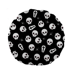 Skull, Spider And Chest  - Halloween Pattern Standard 15  Premium Round Cushions by Valentinaart