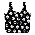 Skull, spider and chest  - Halloween pattern Full Print Recycle Bags (L)  Front