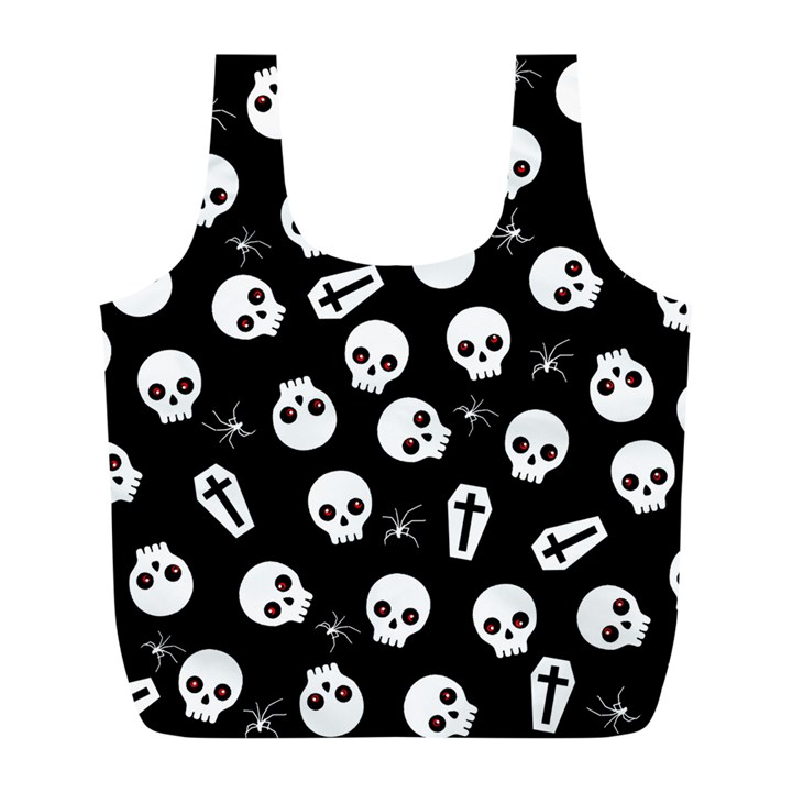 Skull, spider and chest  - Halloween pattern Full Print Recycle Bags (L) 