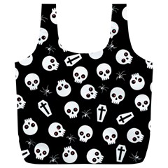 Skull, Spider And Chest  - Halloween Pattern Full Print Recycle Bags (l)  by Valentinaart