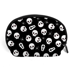 Skull, Spider And Chest  - Halloween Pattern Accessory Pouches (large)  by Valentinaart