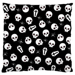 Skull, Spider And Chest  - Halloween Pattern Standard Flano Cushion Case (two Sides) by Valentinaart