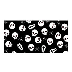 Skull, Spider And Chest  - Halloween Pattern Satin Wrap by Valentinaart