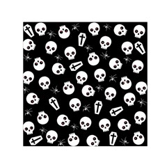 Skull, Spider And Chest  - Halloween Pattern Small Satin Scarf (square) by Valentinaart