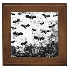 Vintage Halloween Bat Pattern Framed Tiles by Valentinaart