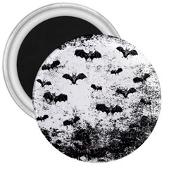 Vintage Halloween Bat Pattern 3  Magnets by Valentinaart