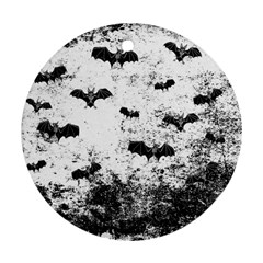 Vintage Halloween Bat Pattern Ornament (round) by Valentinaart