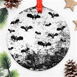 Vintage Halloween Bat pattern Ornament (Round) Front