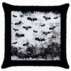 Vintage Halloween Bat Pattern Throw Pillow Case (black) by Valentinaart