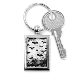 Vintage Halloween Bat Pattern Key Chains (rectangle)  by Valentinaart