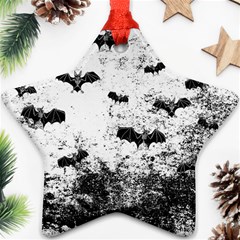 Vintage Halloween Bat Pattern Star Ornament (two Sides) by Valentinaart