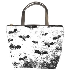 Vintage Halloween Bat Pattern Bucket Bags by Valentinaart