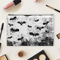 Vintage Halloween Bat Pattern Cosmetic Bag (large)  by Valentinaart