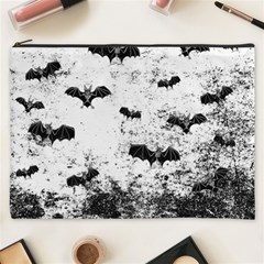 Vintage Halloween Bat Pattern Cosmetic Bag (xxxl)  by Valentinaart